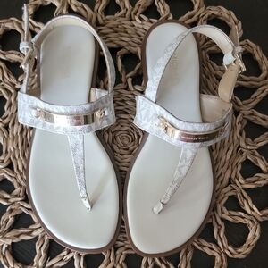 Michael Kors Cream and Gold Sandals